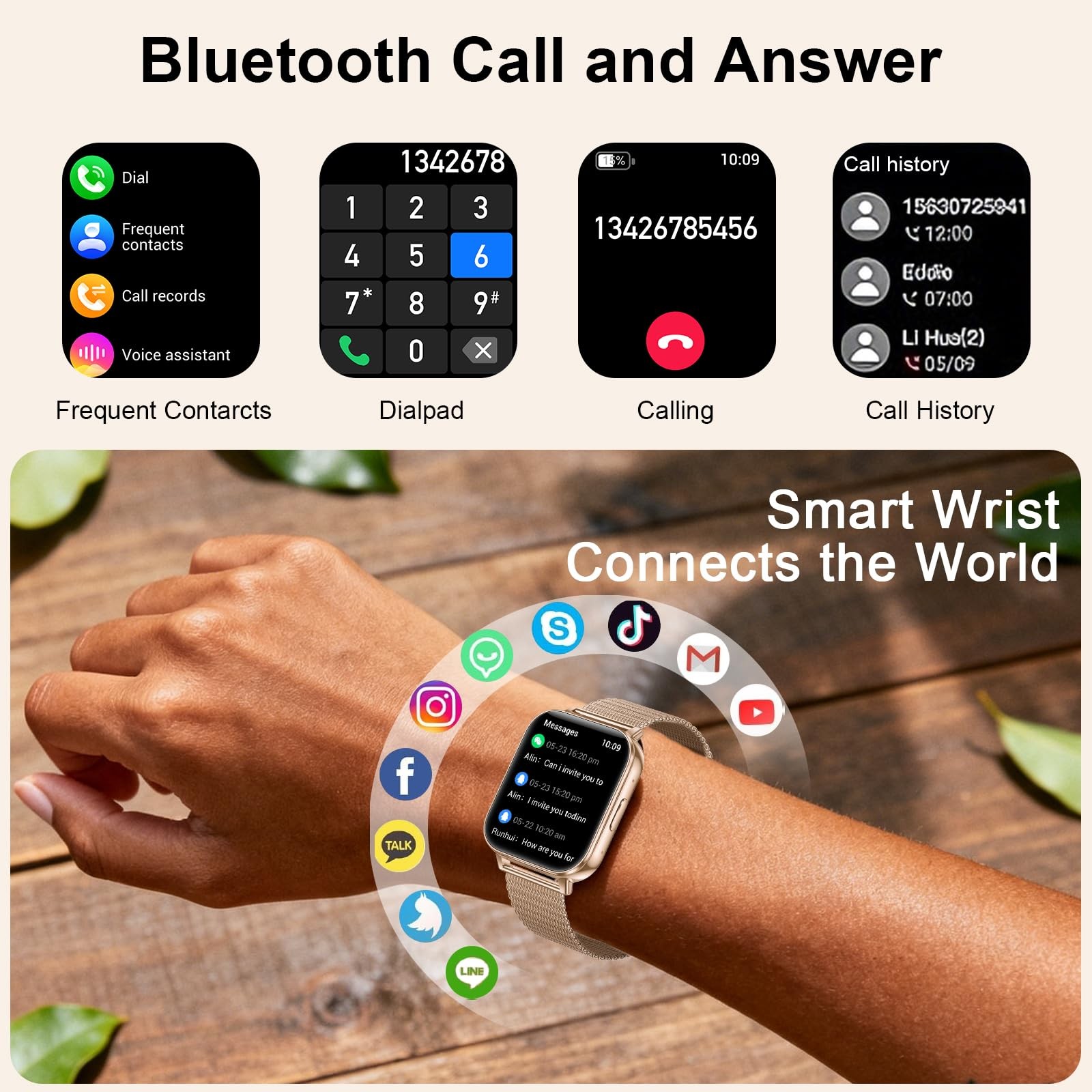 Smart Watches for Women,1000mAh Battery, Compatible with Android & iPhone, 1….