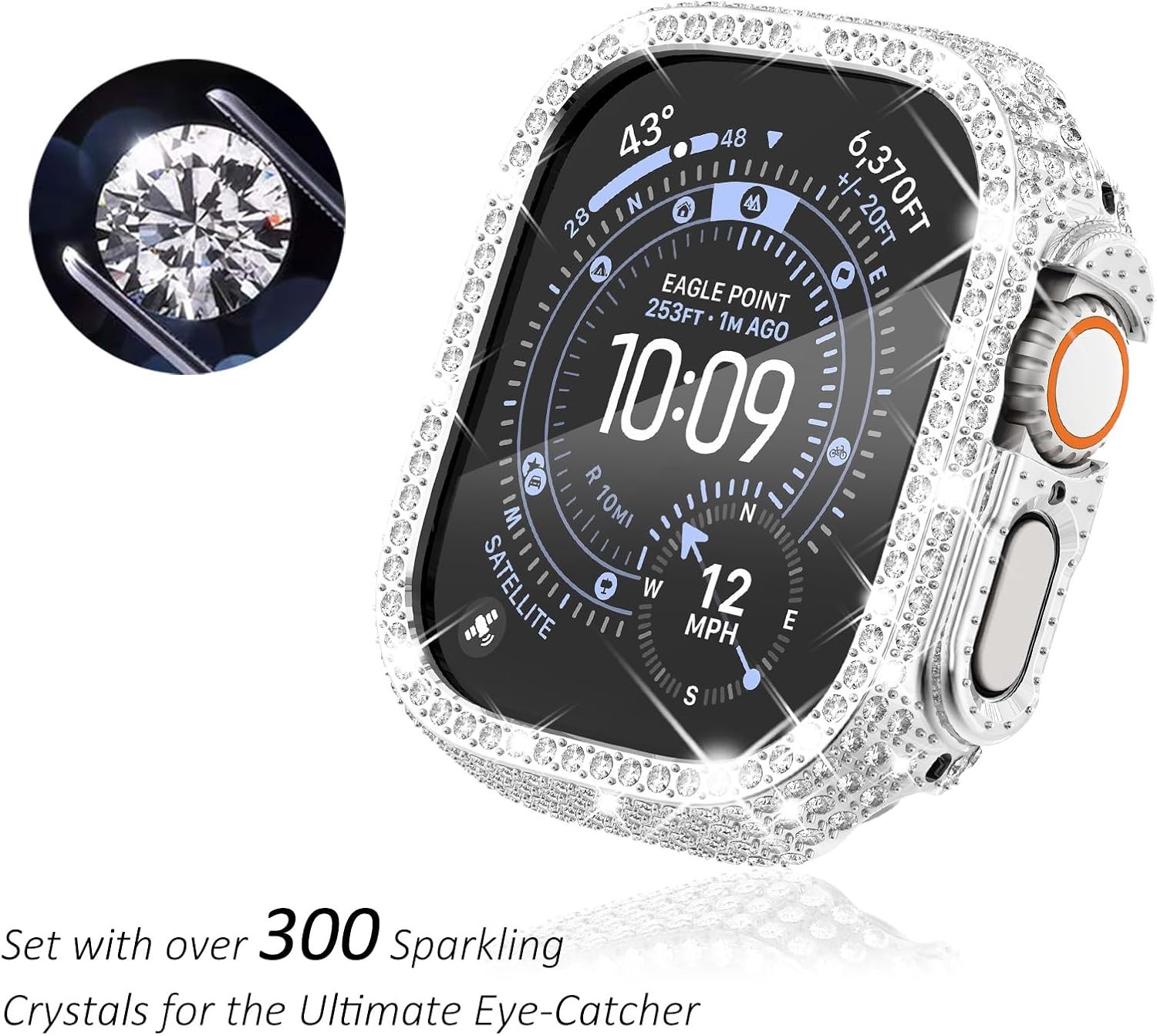 Bling Case for Apple Watch Ultra 49mm with Over 400 Crystal Diamonds