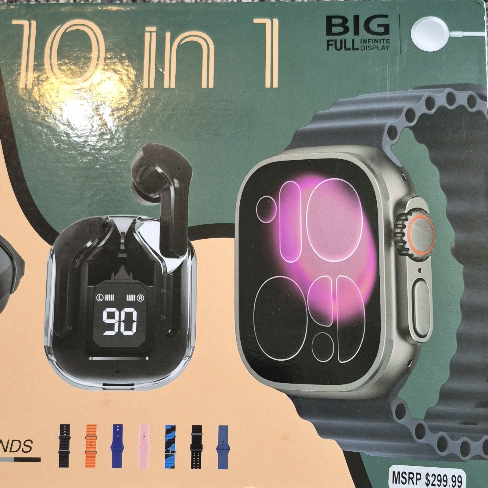 Ultra 3 49mm Smart Watch Kit Black Metal Case Black Silicone Band Android iOS