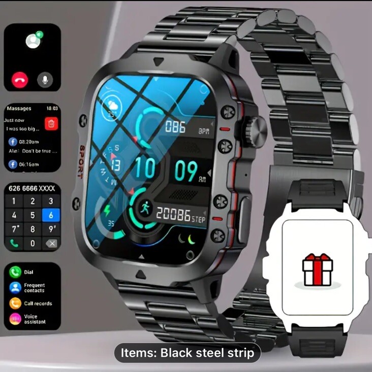 Smartwatch Fitness Tracker Sport Answer/Make Call Pedometer 1.96 IPS Display