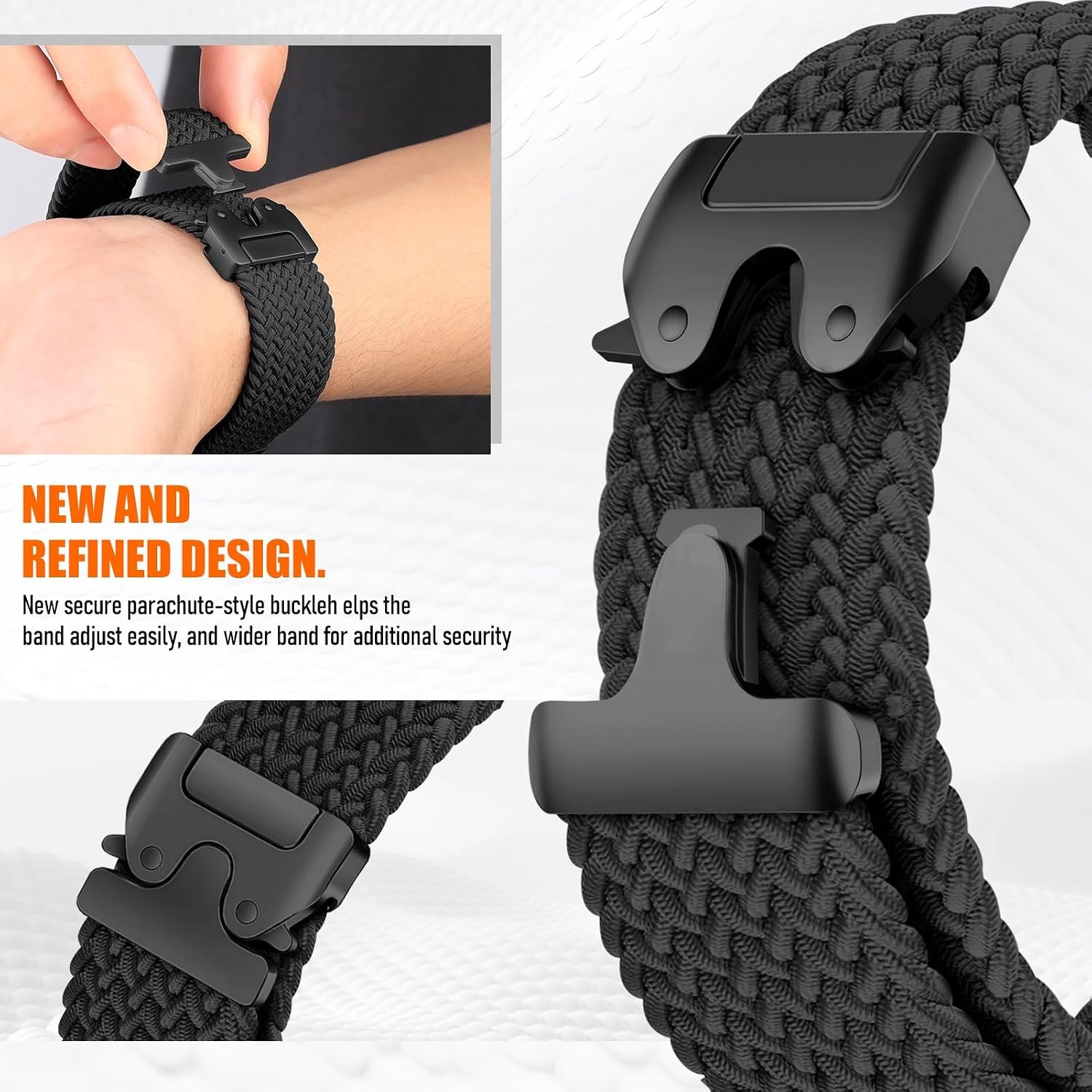 Braided Band for Samsung Galaxy Watch 8 Classic 46mm, Elastic Nylon Fabric Strap