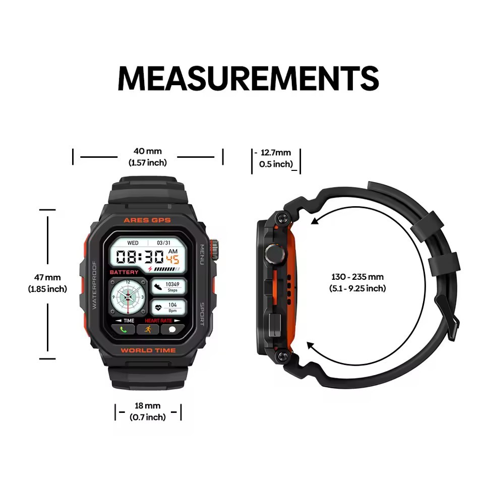 SmartWatch Zeblaze Ares GPS, Alexa, Voice calls, hear Rate, Activity Tracker, BT