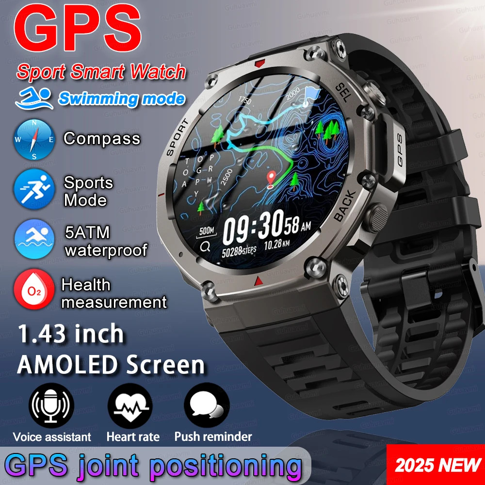 T-Rex 3 Ultra GPS smartwatch 5 ATM waterproof built-in dual band GNSS compass