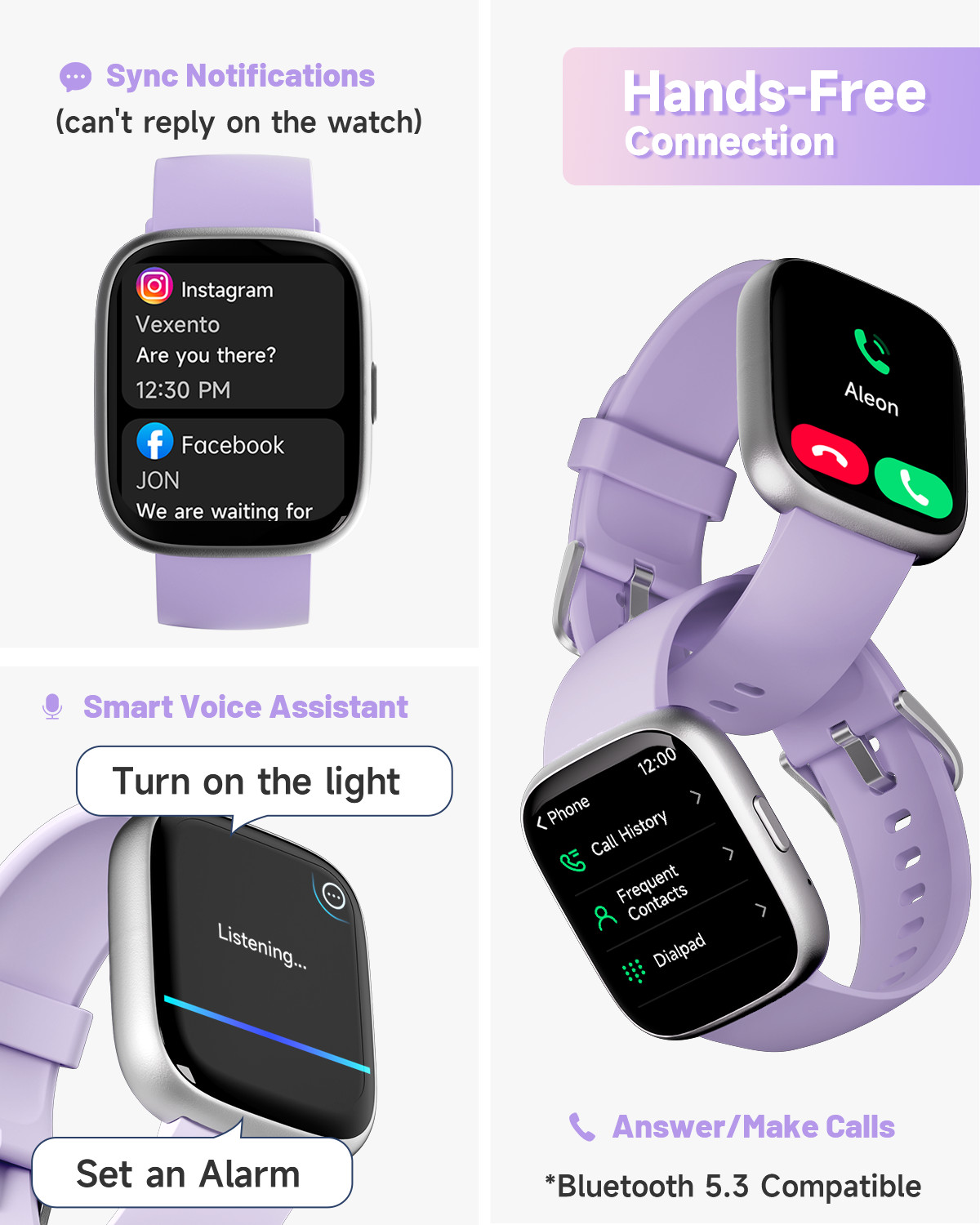Smart Watch for Women, 1.83” Waterproof Smartwatch, Bluetooth IOS & Android
