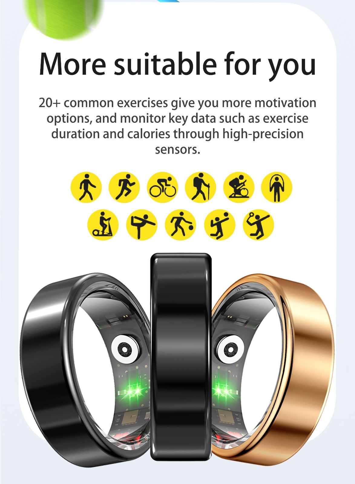 COLMI R02 Smart Ring with Charging Case Health Fitness Tracker Heart Rate Sleep