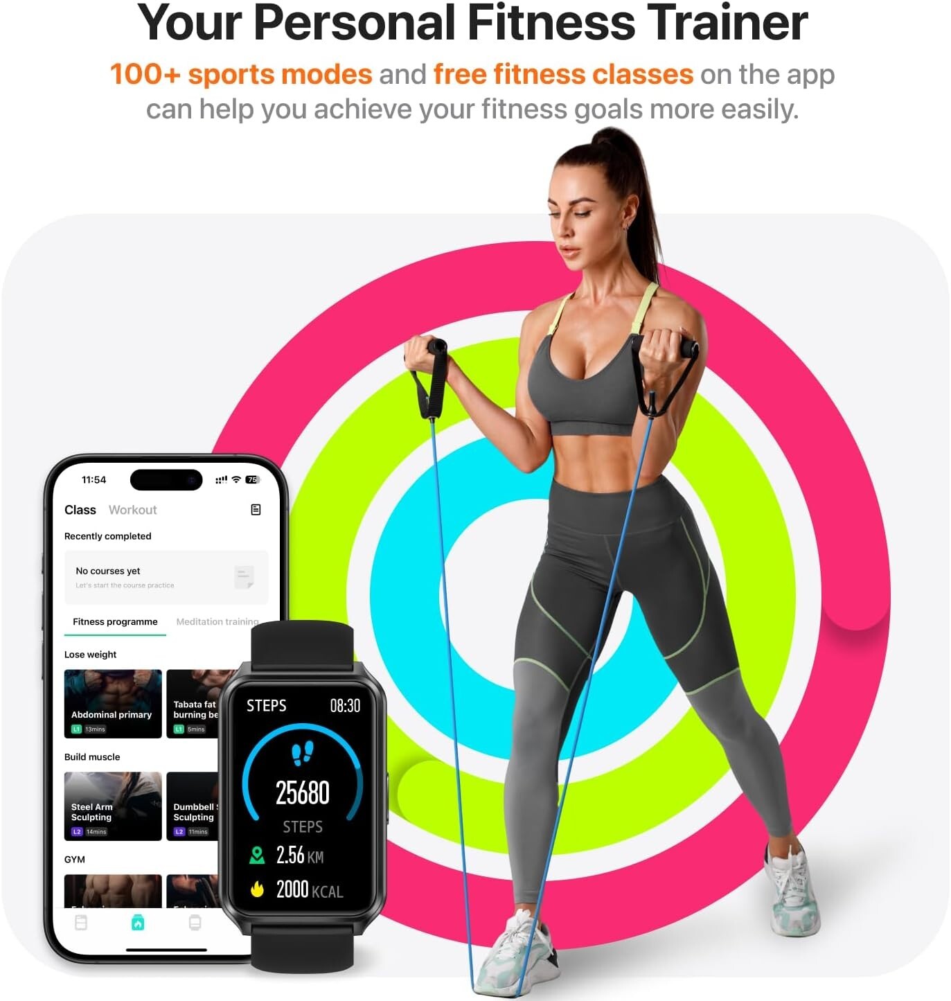 24/7 Health Monitoring Smart Watch with 100+ Sports Modes and Bluetooth Calling