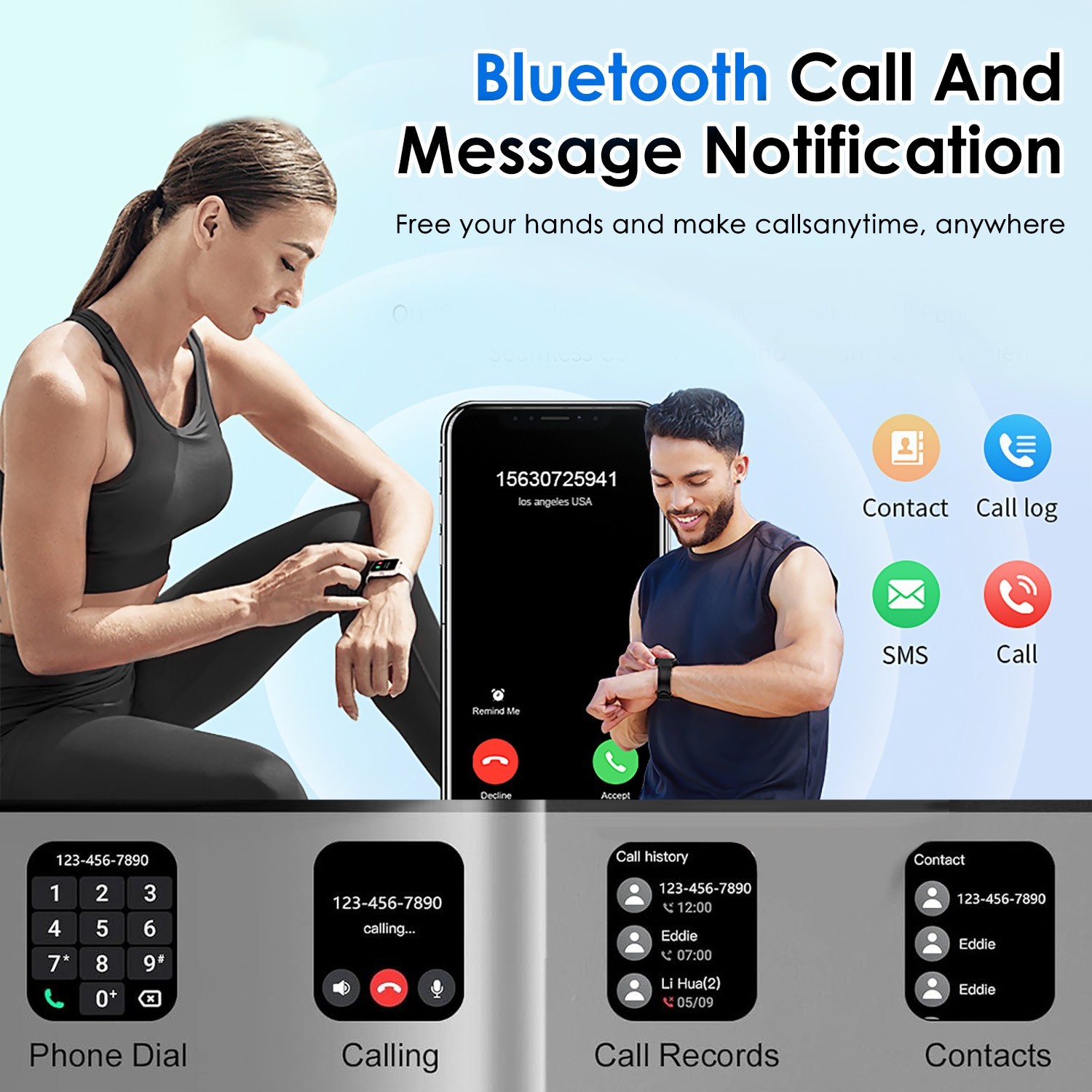 Smart Watch for Women Men, Smartwatch for iPhone & Android Bluetooth Compatible