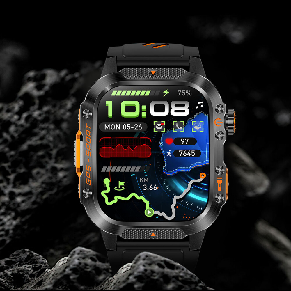 Military Smart Watch For Men (Answer/Make Calls) Rugged Sport Fitness Smartwatch
