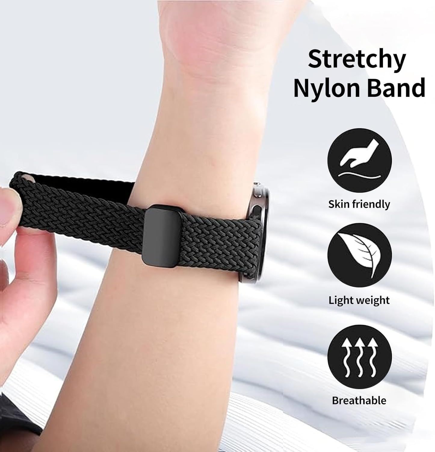 3-Pack Magnetic Braided Bands for Samsung Galaxy Watch 8 40mm 44mm, Sport Straps