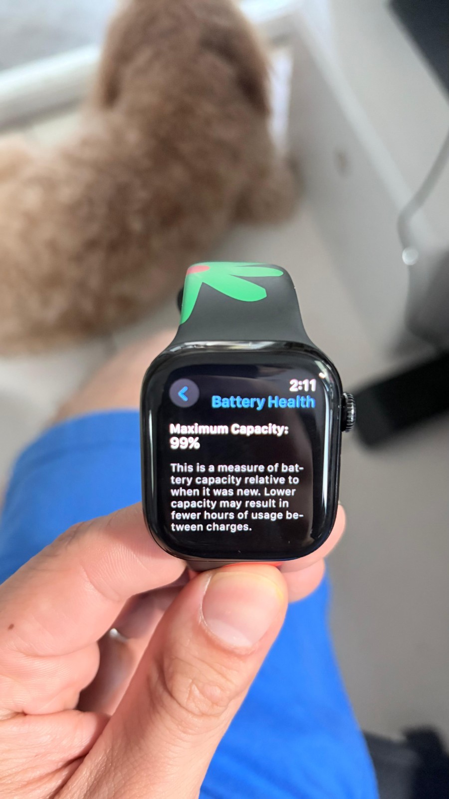 Apple Watch Series 10 42mm Jet Black Black Silicone Sport Band Unity Bloom S/M