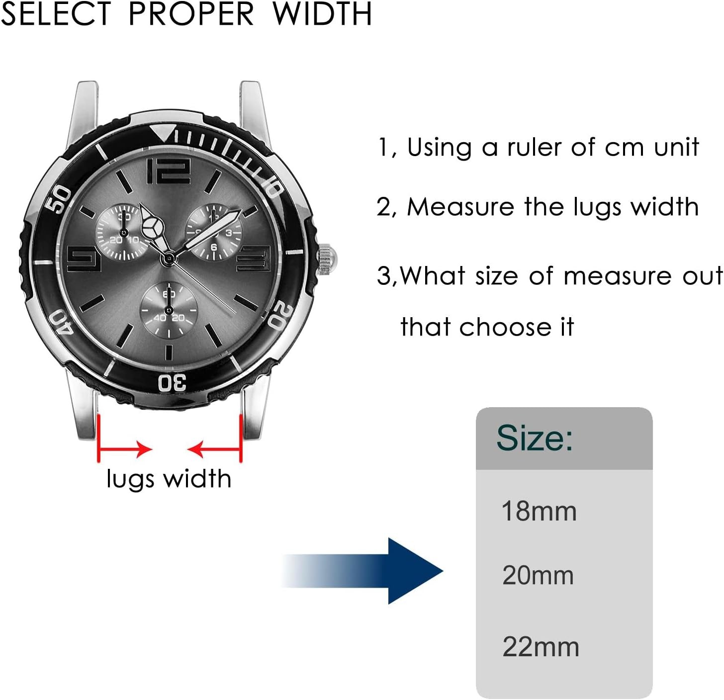 Black 20mm Silicone Watch Band for Slim Watches, Quick Release, Black Buckle