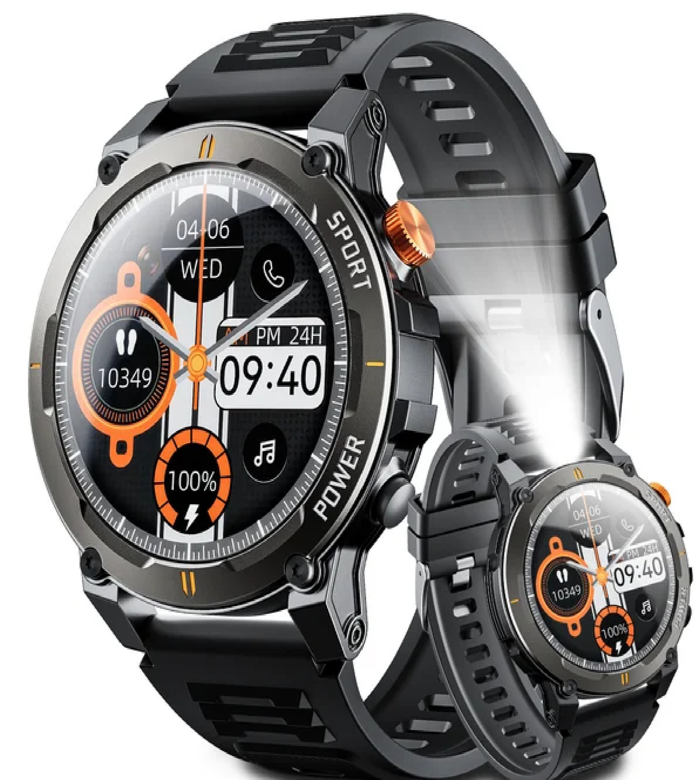 STA J300 Smart Watch, 2.01″ HD Color Screen, 180+ Sports Modes, Bluetooth 5.3