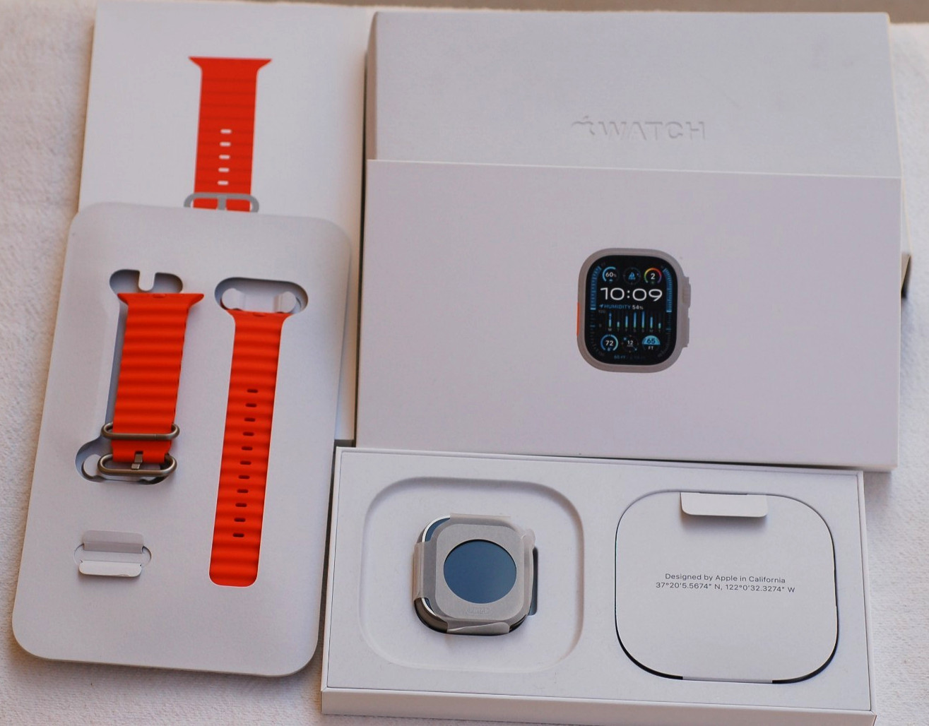 Apple Watch Ultra 2 49mm GPS/Cellular Natural Titanium Orange Ocean Band +Extras