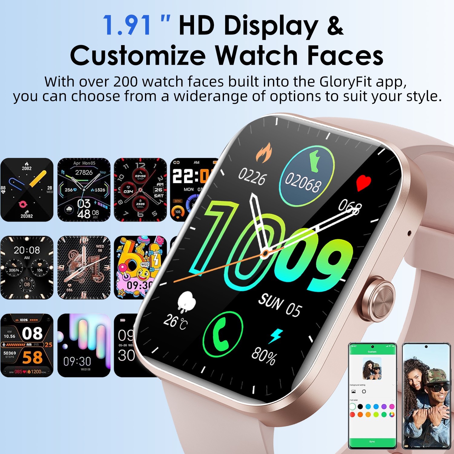 Smart Watch for Women Men, Smartwatch for iPhone & Android Bluetooth Compatible