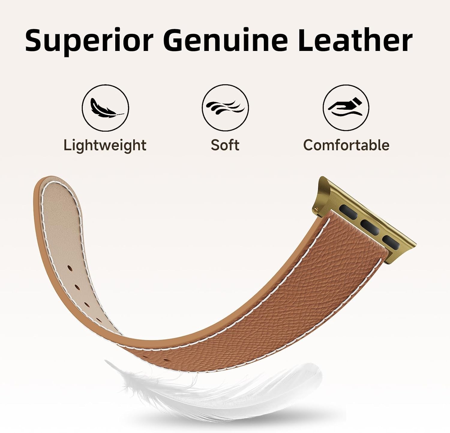 Leather Designer Band for Apple Watch 49mm 44mm with Magnetic Buckle