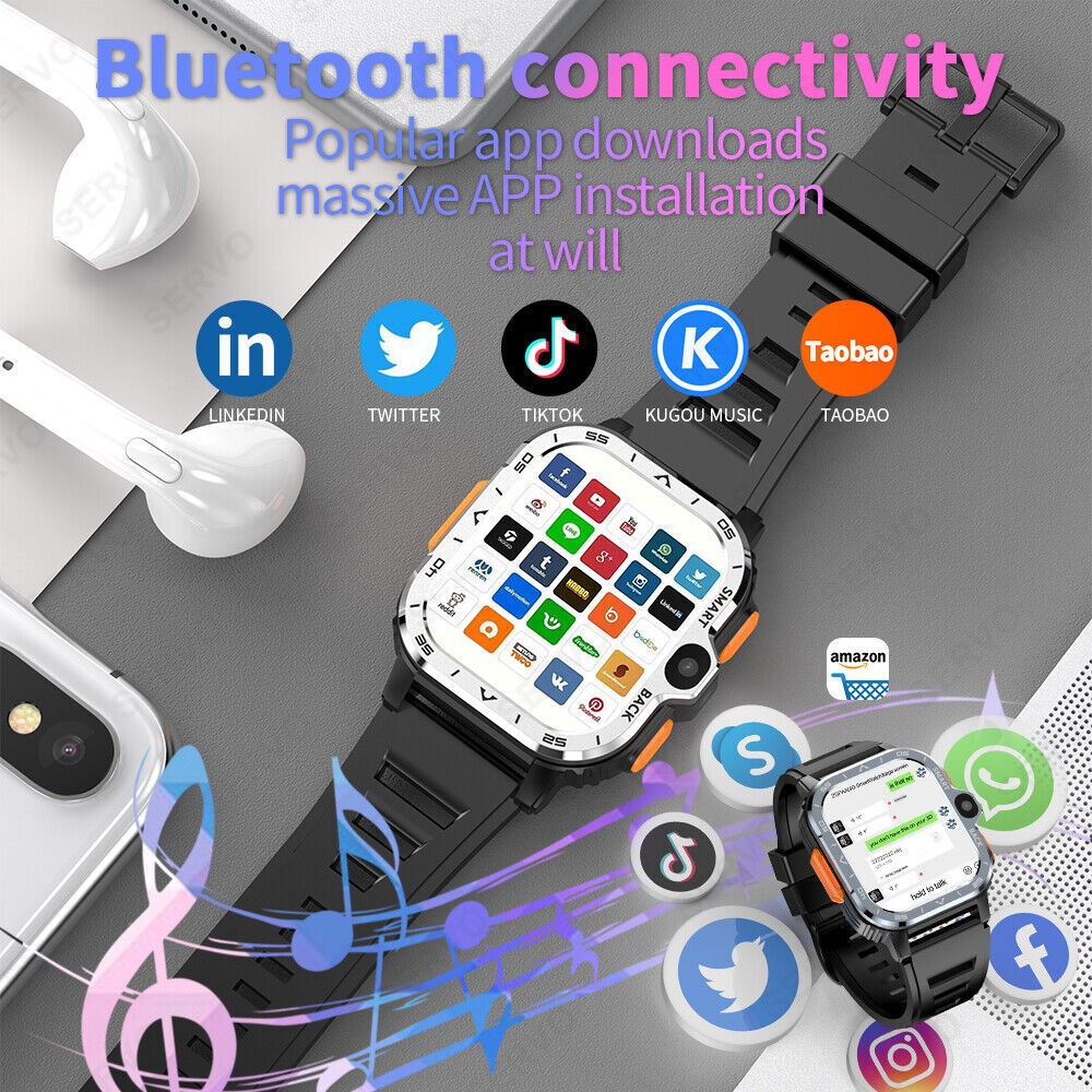 2.03″ Larger Screen 4G Smart Watch PGD 6GB+128GB Heart Rate Monitor Dual New