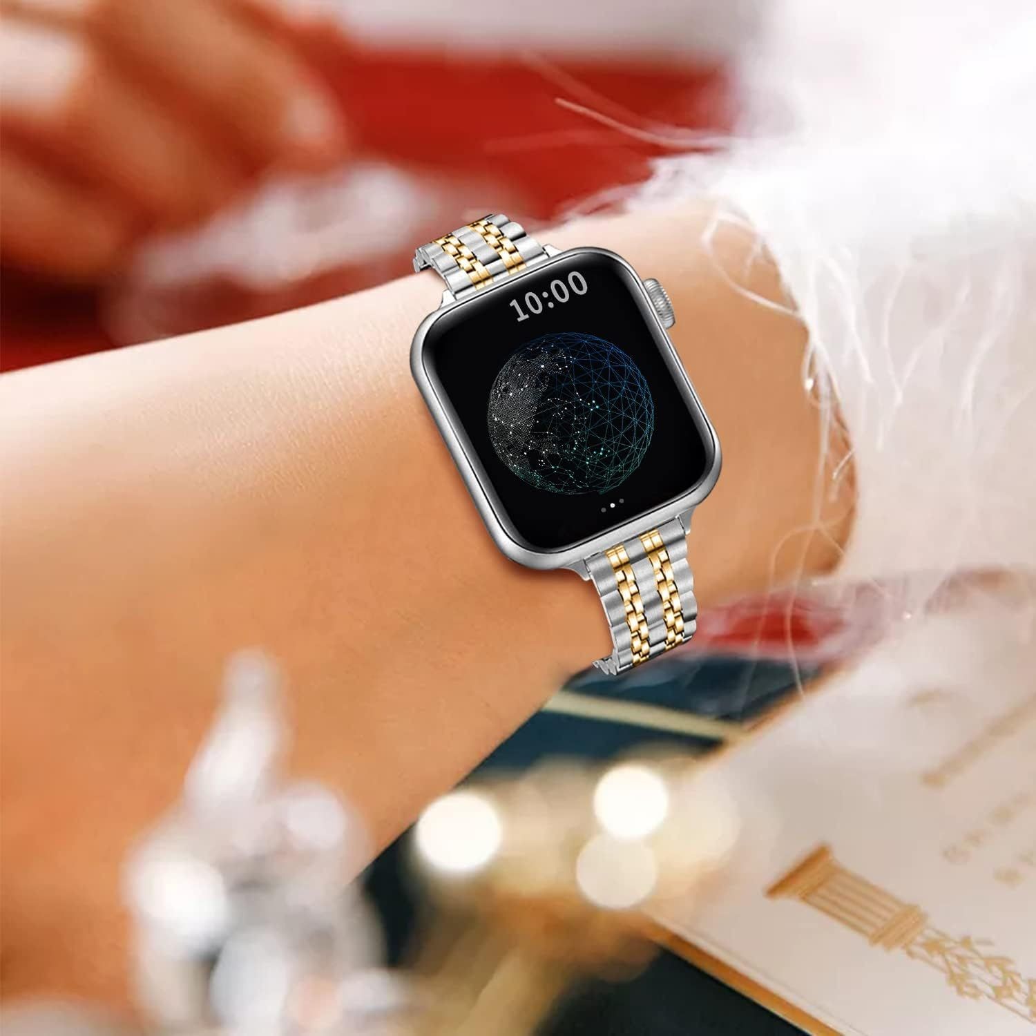 Luxury Metal Stainless Steel Band for Apple Watch 41mm 45mm – Women’s Strap