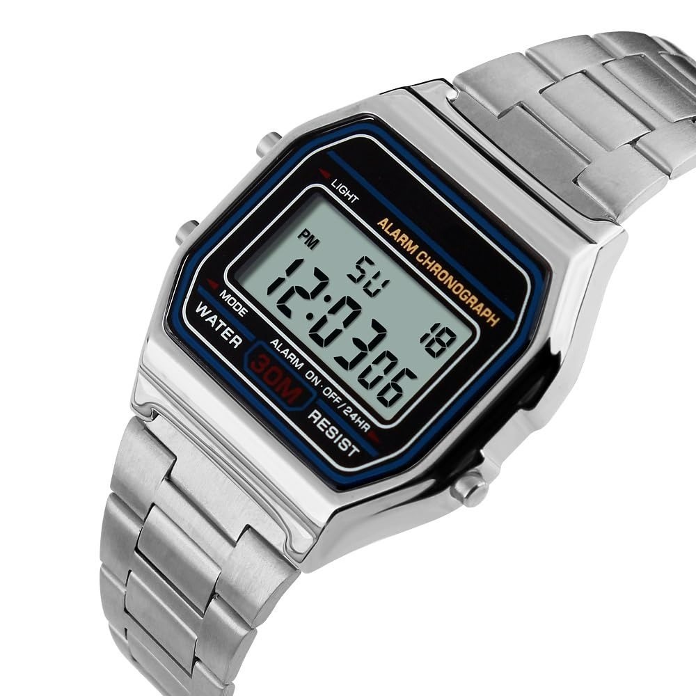 PASOY Men’s Digital Waterproof Sport Watch with Stopwatch