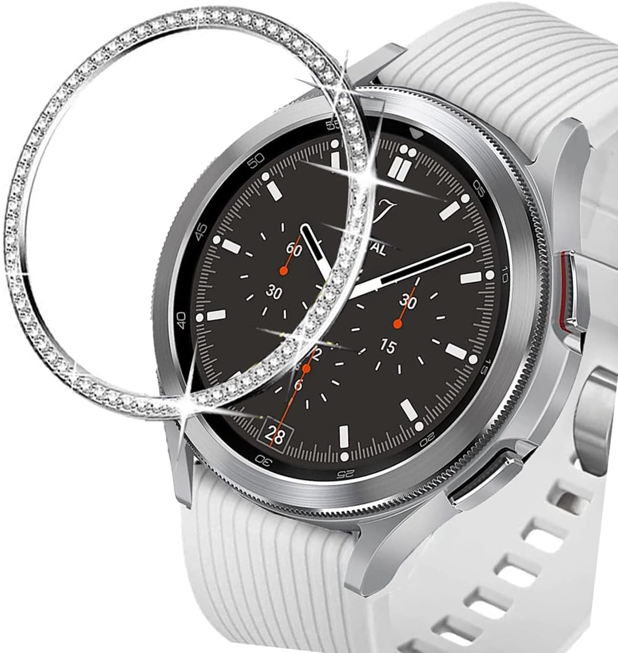 Bling Diamond Bezel Cover for Samsung Galaxy Watch 4 Classic 42mm, Gear Sport