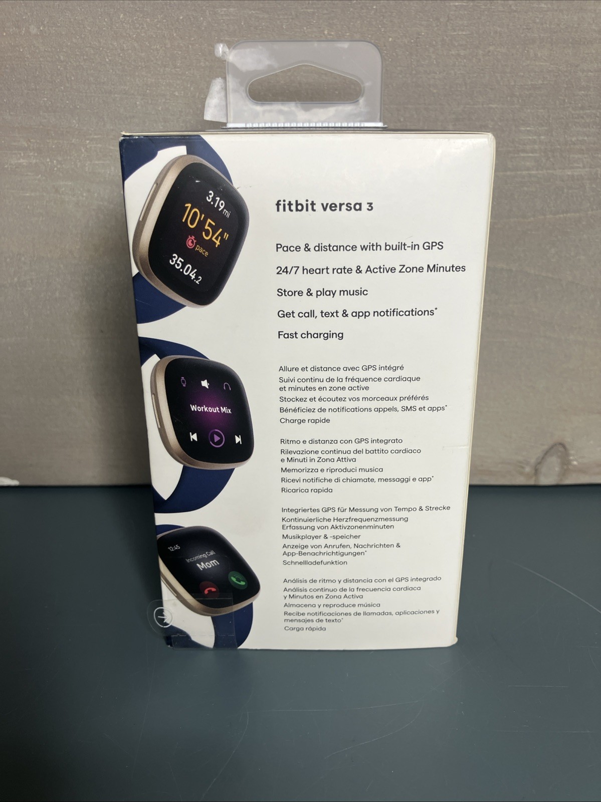 Fitbit Versa 3 GPS Smartwatch Soft Gold/Midnight New Sealed Box