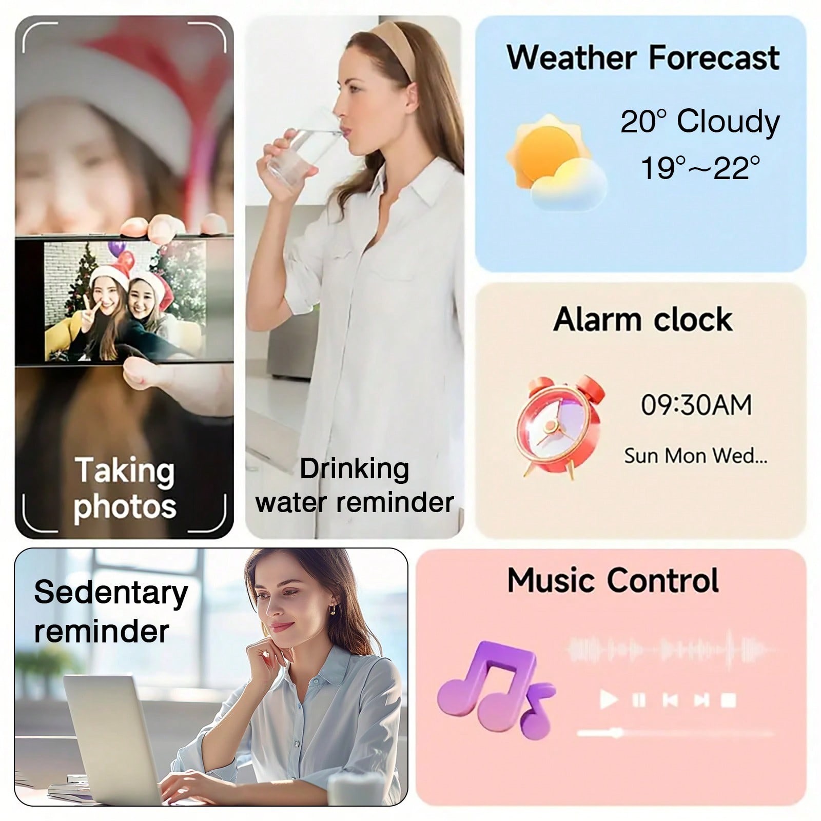 Smart Watch Bluetooth Call SMS Reminder Multi-Sport Mode Gift for Men Women