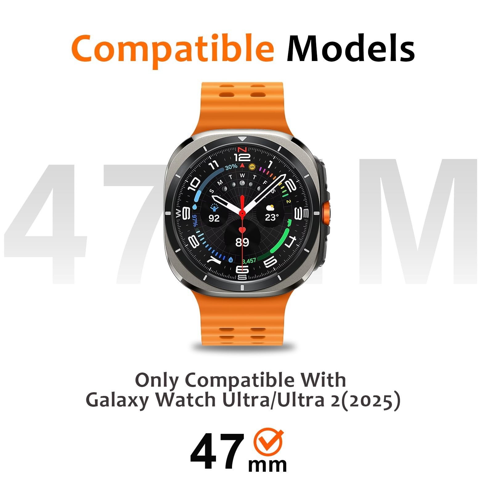 3-in-1 Metal Case for Samsung Galaxy Watch Ultra 47mm, Rugged Bumper & Screen Pr