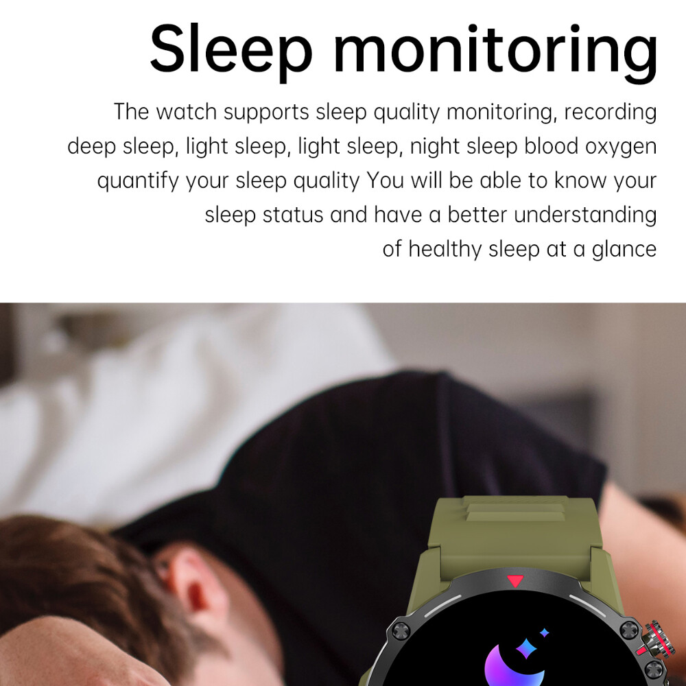 Military Smart Watch For Men’s (Call Receive/Dial) Rugged Sport Fitness Tracker