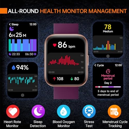 Smart Watch Alexa Built-in Fitness Watch ID208PLUS – Dark Purple