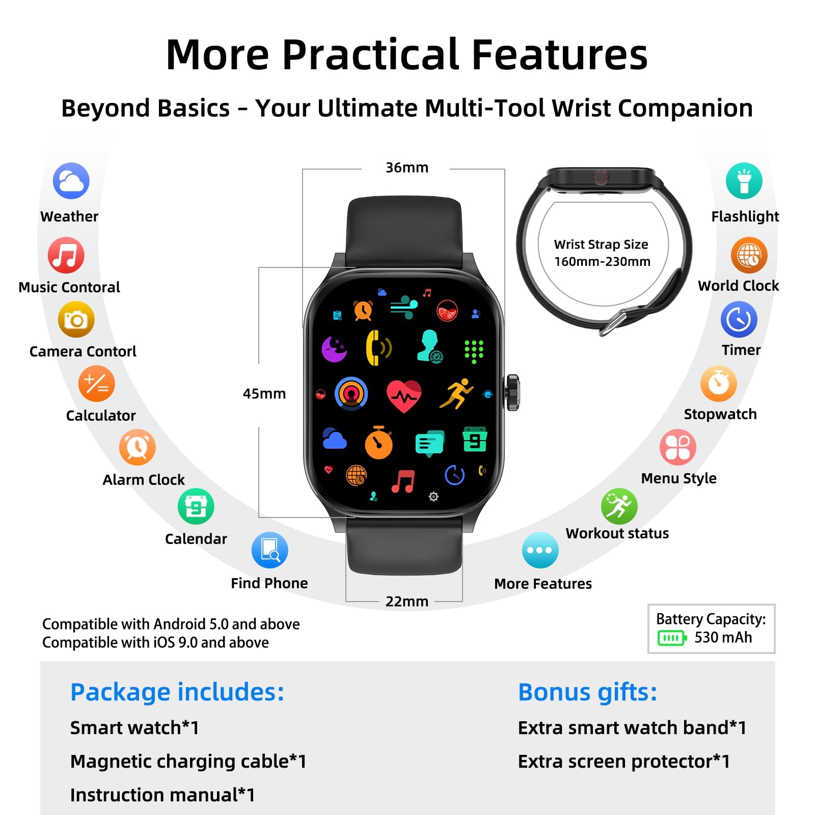 with Built-in GPS, 1.96″ HD Display, Answer/Make Calls, 100+ Sport Modes, Hea…