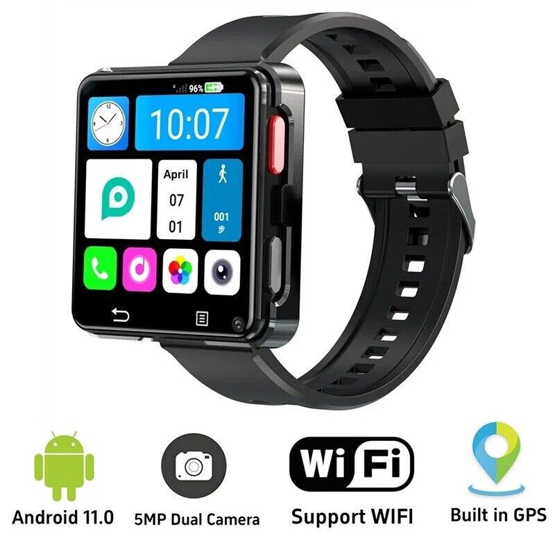 3+32GB SMART WATCH 2.64″ HD Screen 4G,5MP +5MP Dual cameras SIM GPS Android 11.0