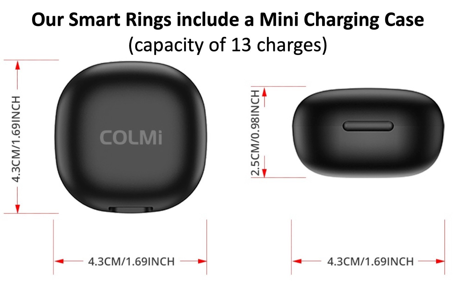 COLMI R02 Smart Ring with Charging Case Health Fitness Tracker Heart Rate Sleep