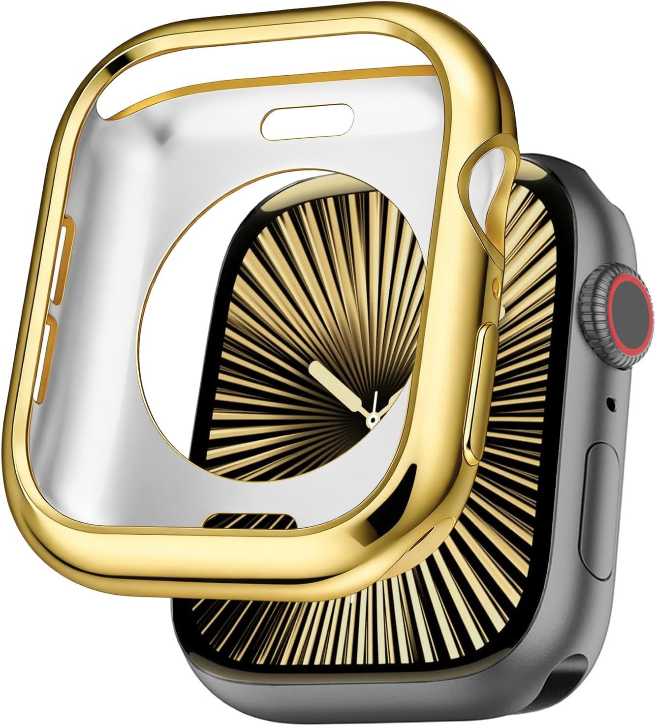 Soft Flexible TPU Bumper Case for Apple Watch Series 9/8/7 45mm [NO Front Protec