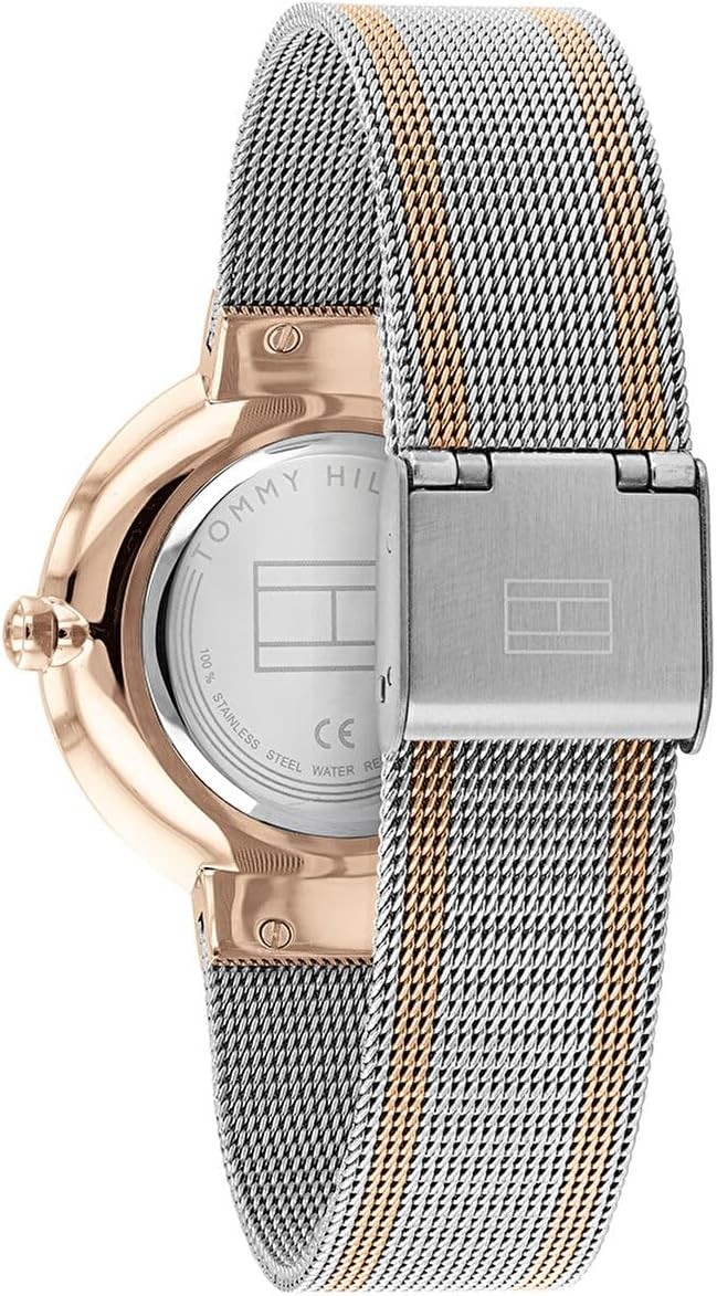 Tommy Hilfiger Liberty Women’s Watch 1782221 Mesh Bracelet Silver Dial Rose Gold