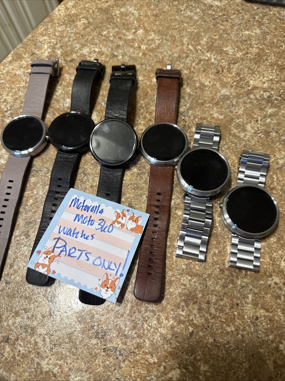 X6 Motorola Moto 360 Smart Watches Parts Only!!!! No Return!!
