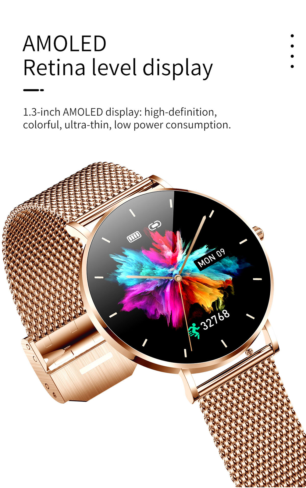 AMOLED Smart Watch Women for Android & iPhone, Fitness Watch with Bluetooth Call