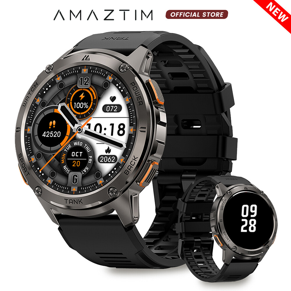 AMAZTIM TANK T3 Smart Watch Men Smart Watches Rugged Military 500mAh Waterproof