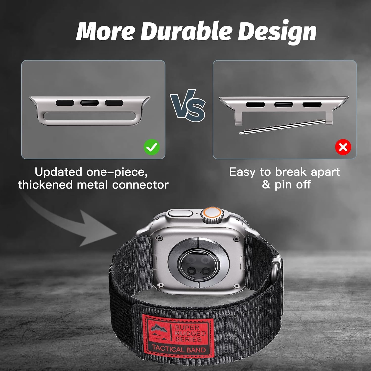 Adjustable Nylon Composite Band for Apple Watch Ultra 49mm Compatible Strap