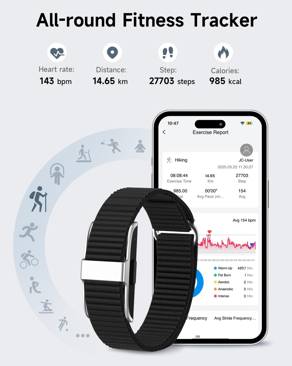 Fitness Tracker for Men Women, Health Activity Fitness Trackers with Sleep Tr…