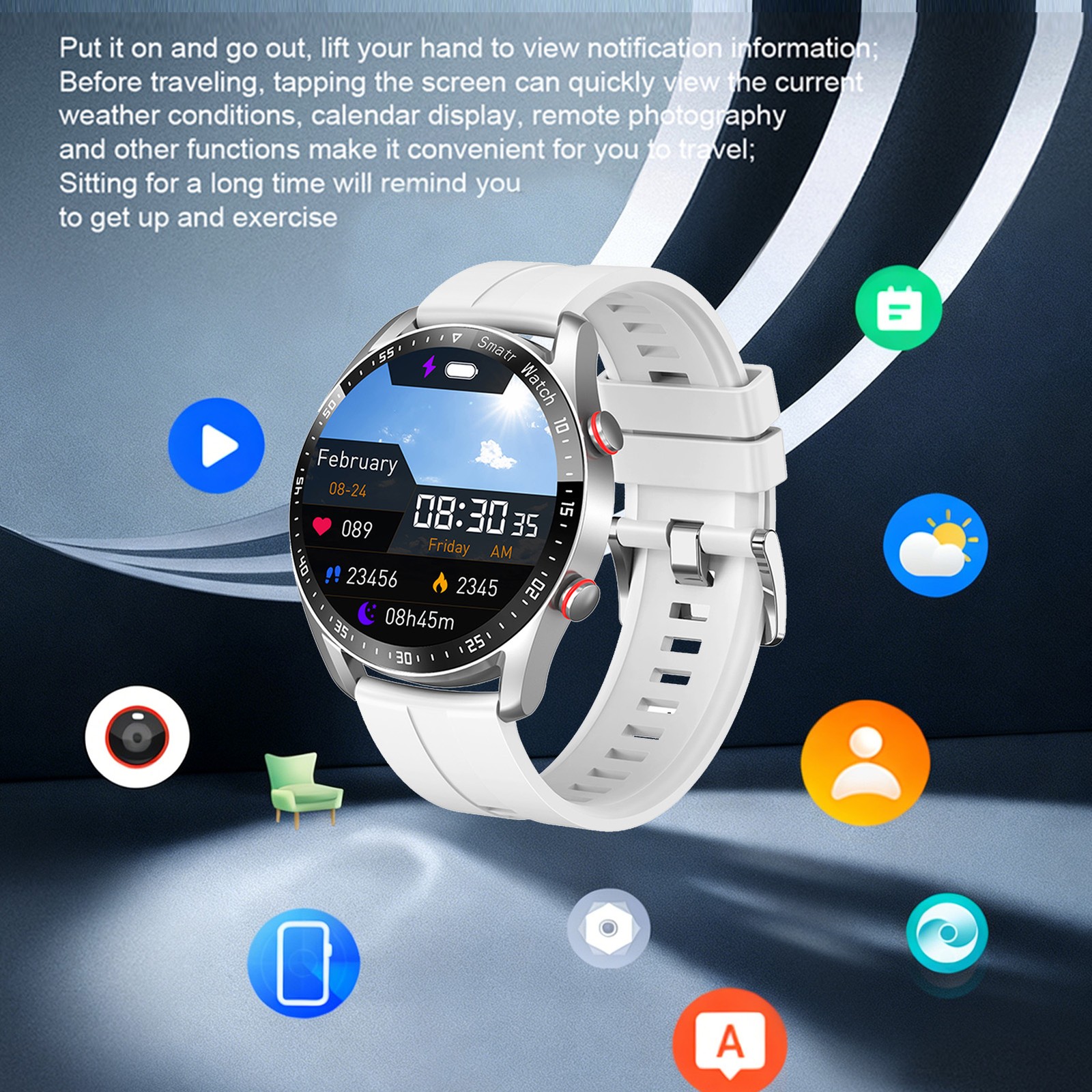 Smart Sports Watch With 1.52 Inch Screen BT Call Health Monitoring Multi-Sp UEDQ