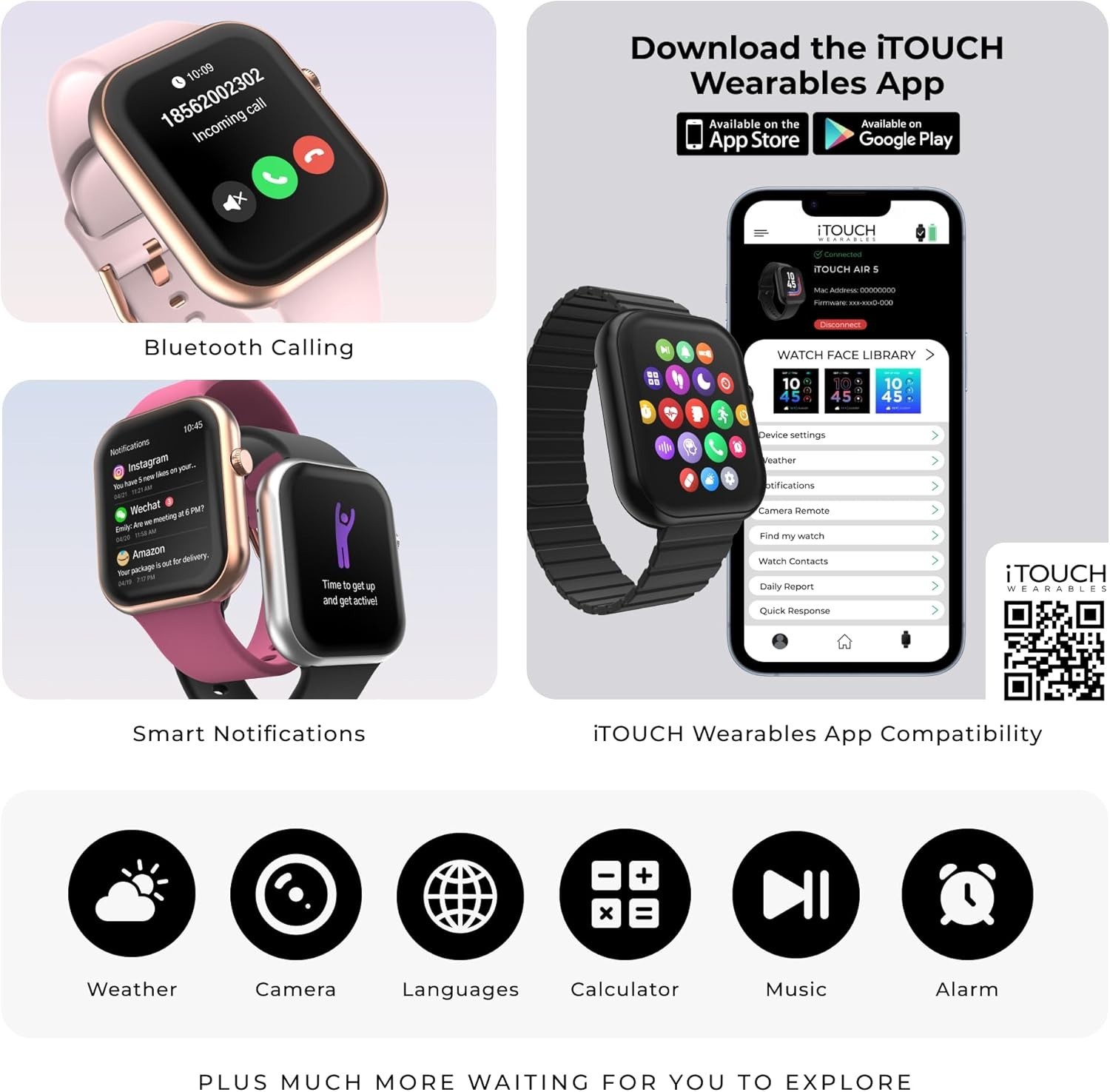 NEW iTouch AIR 5 Smartwatch-1.85″ AMOLED Display, BT Calling, 100+ Sports Modes