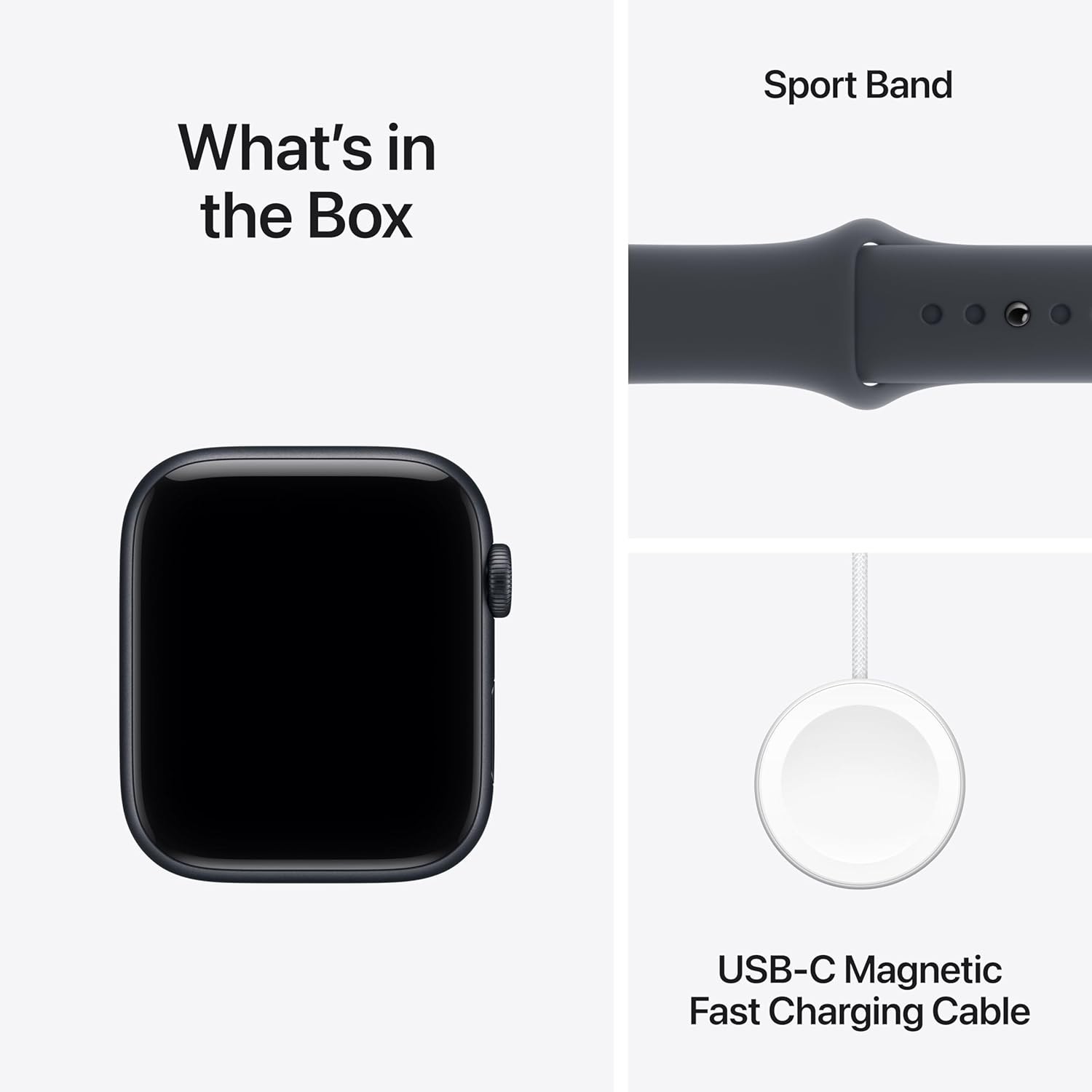 Apple Watch SE 3 (GPS) 44mm Midnight Aluminum Case Sport Band M/L 2025 MEHQ4LWA