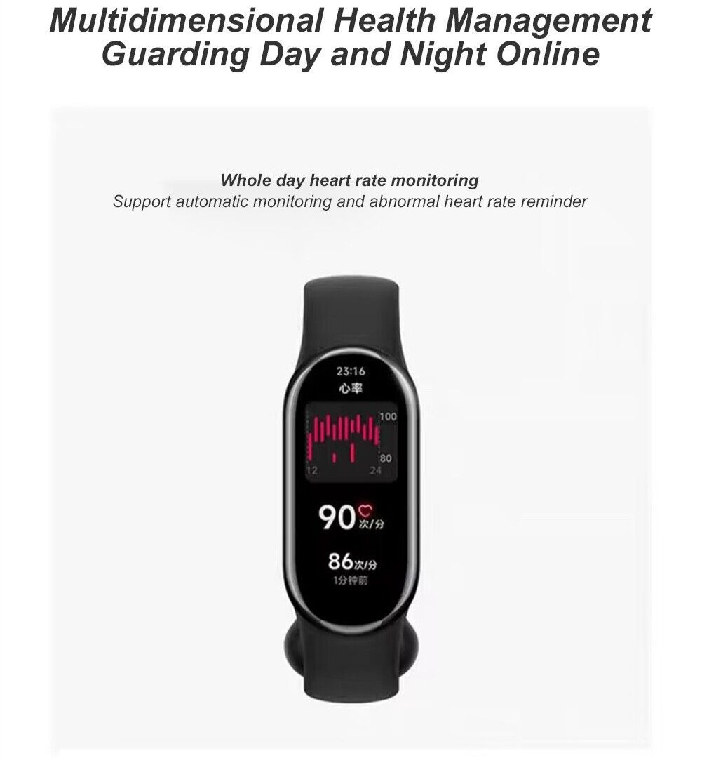 Xiaomi Smart Band 8 Heart Rate Blood Pressure Fitness Tracker Watch Bracelet APP
