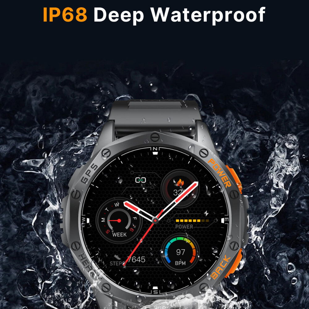 2025 Military Smart Watches (Answer/Make Calls),Built-in GPS With LED Flashlight