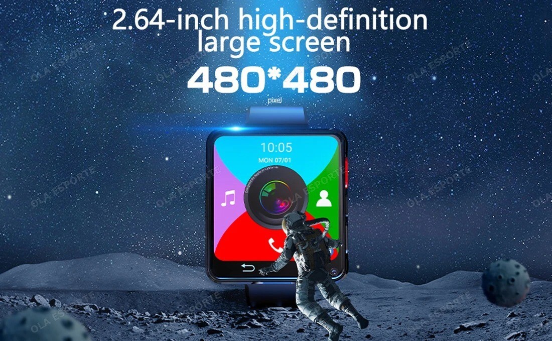 Mini Smartphone Watch Connected 0.1oz Android 11 Screen HD 2.64 ” 1200MAH