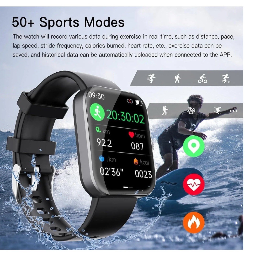 Smartwatch w/ 50+ Sports for iPhone 15, Pixel 7, S24 – Great Teen Gift Idea