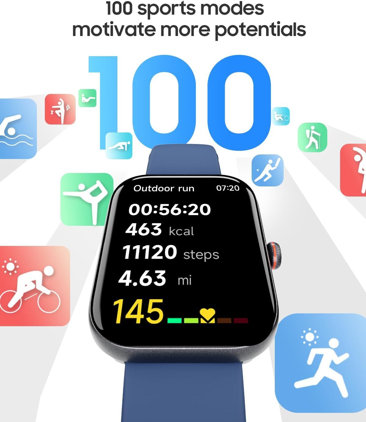 Smart Watch Men Women Fitness Tracker Heart Rate Watches for Android iOS iPhone