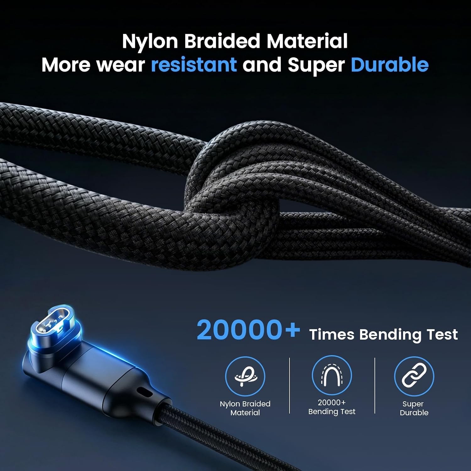 1.5ft 2-in-1 Charger Cable for Garmin Watch, L-Shape USB C Power Cord for Fenix