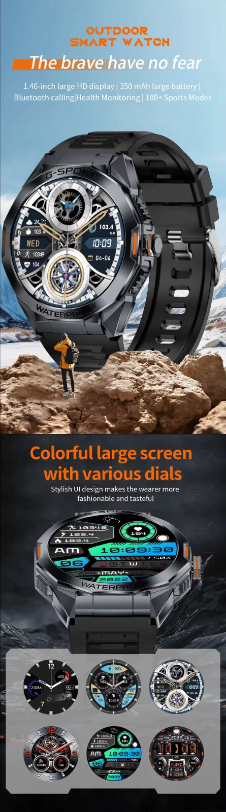 New Military Smart Watch Same REX 3 Style GPS, Compass (Must READ DESCRIPTION)
