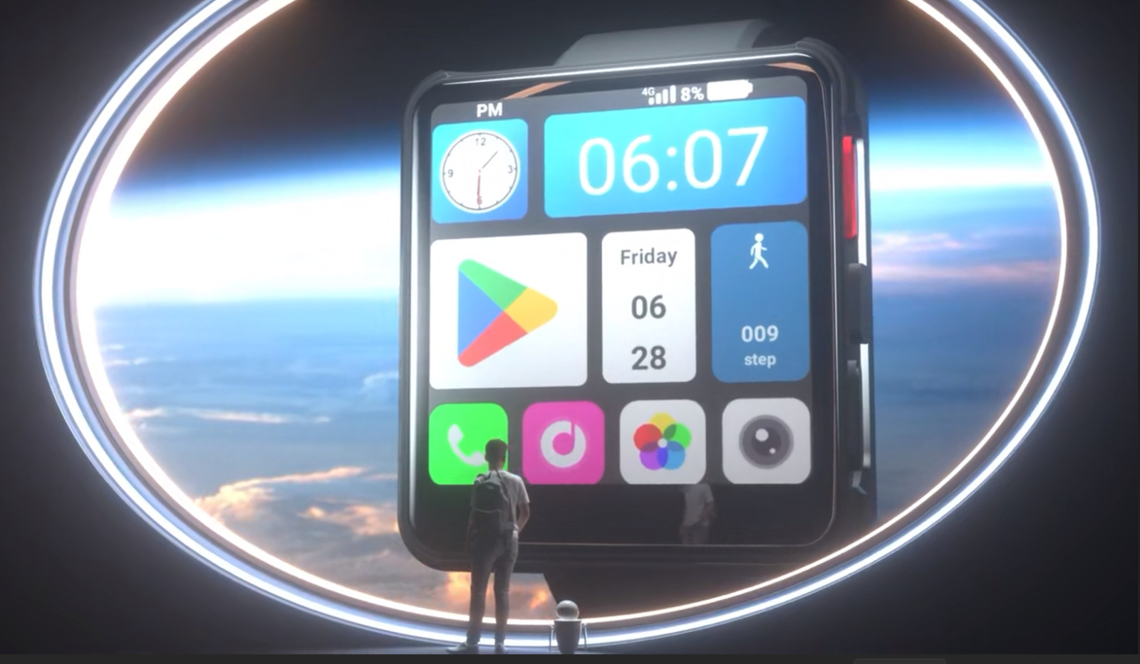 Mini Smartphone Watch Connected 0.1oz Android 11 Screen HD 2.64 ” 1200MAH