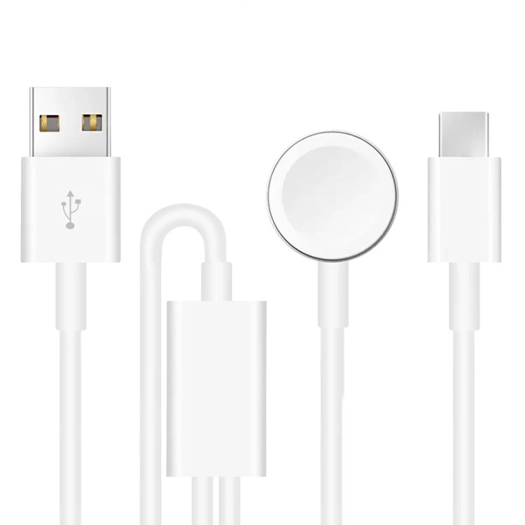 For Apple Watch Series & Phone with Type-C Port 2 in 1 USB Magnetic Charging Ca